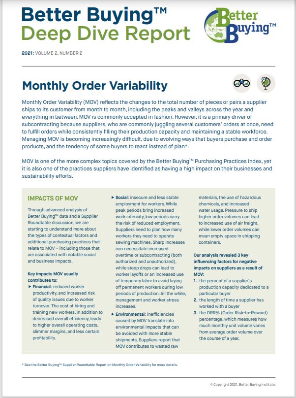 Monthly Order Variability (MOV)