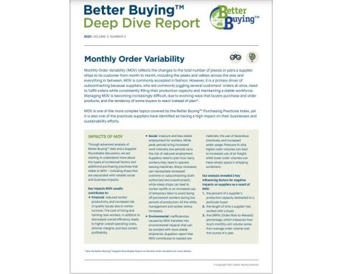 Monthly Order Variability (MOV)